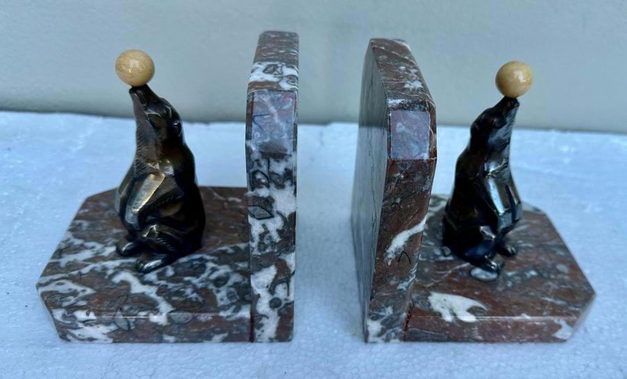 French Deco Polar Bear Bookends